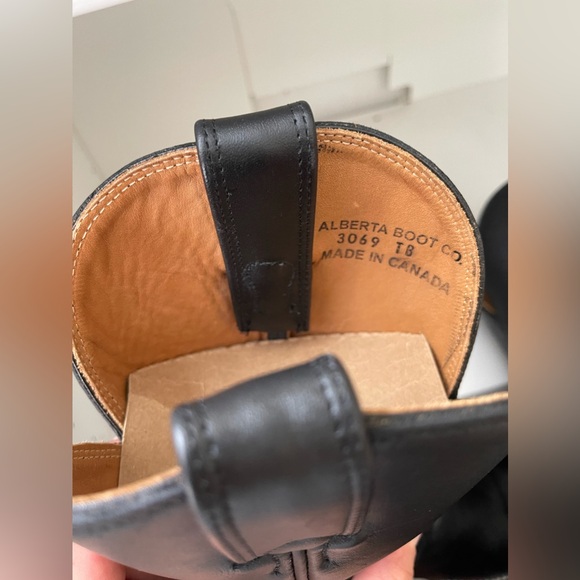 NWT Alberta Boot Black Kangaroo Leather Western Cowboy Boots Men Size 8.5 US - Picture 5 of 8